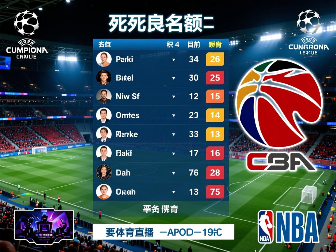 欧冠名额激烈争夺，积分榜上的生死瞬间，欧冠目前积分排名